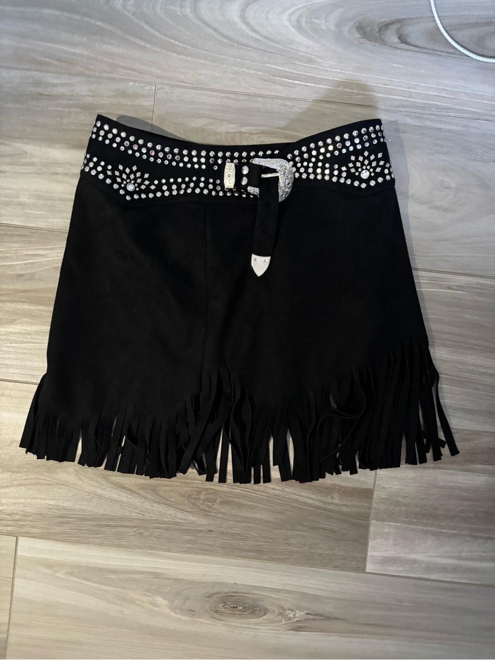Dolls Kill Studded Fringe Adjustable Skirt